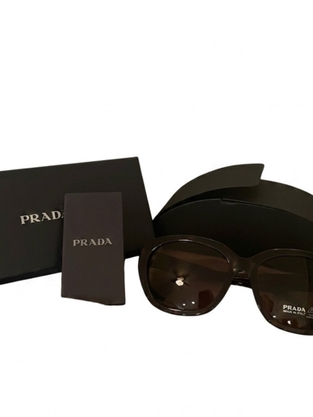 NIB Prada Women's Brown Oversized Round Sunglasses All Inclusion - Picture 4 of 4
